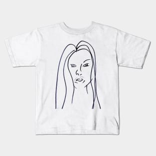 Woman with long hair Kids T-Shirt